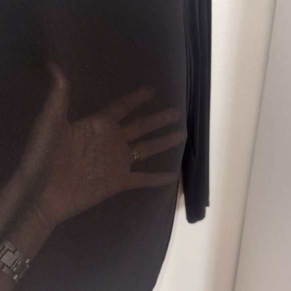 Michael kors, long blouse three-quarter sleeves, sheer lining around by front - Picture 13 of 14